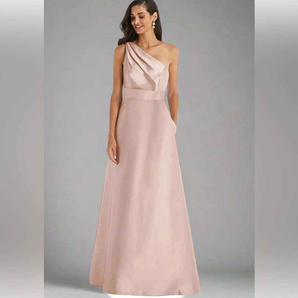 ALFRED SUNG One Shoulder Blush Dress